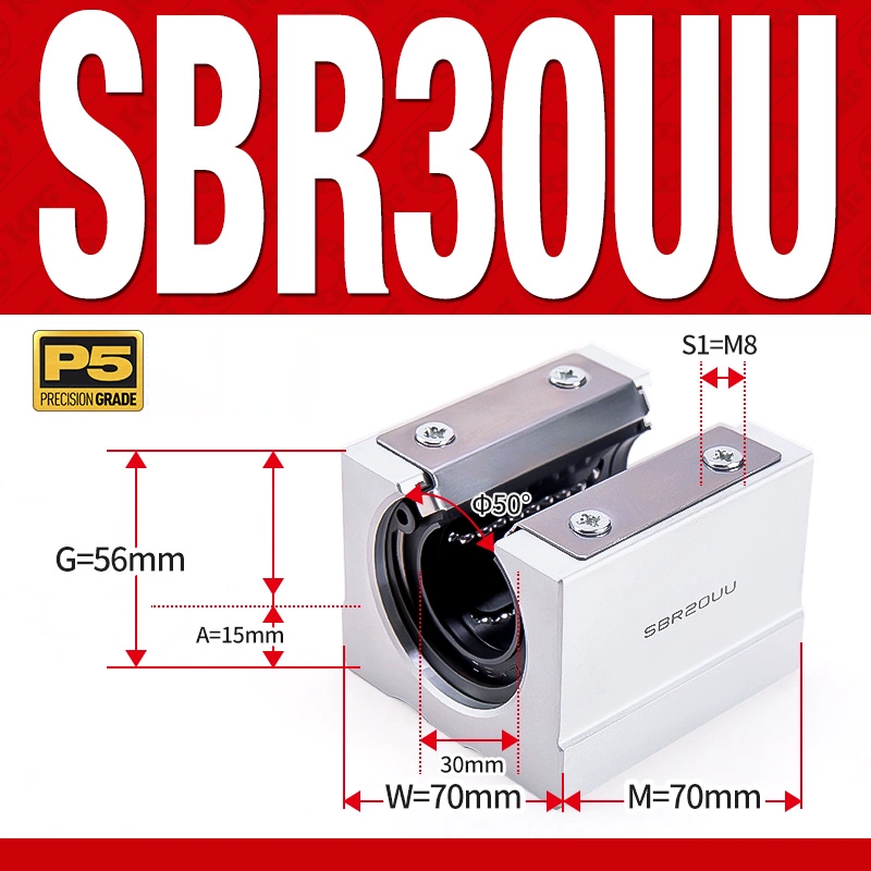 Con trượt tròn có đế thân ngắn SBR30UU (Bi trượt tròn có đế) Con trượt tròn có đế thân ngắn SBR30UU (Bi trượt tròn có đế)