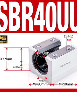 Con trượt tròn có đế thân ngắn SBR40UU (Bi trượt tròn có đế)