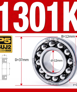 Vòng bi - bạc đạn tự lựa 1301K (Lỗ côn - 12*37*12 mm)