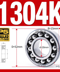 Vòng bi - bạc đạn tự lựa 1304K (Lỗ côn - 20*52*15 mm)