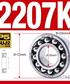 Vòng bi - bạc đạn tự lựa 2207K (Lỗ côn - 35*72*23 mm)