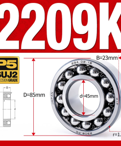Vòng bi - bạc đạn tự lựa 2209K (Lỗ côn - 45*85*23 mm)