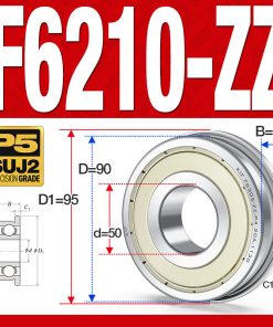 Vòng bi - bạc đạn F6210-ZZ  (Mặt bích - phớt kim loại - 50*90*20 mm)