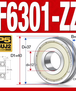 Vòng bi - bạc đạn F6301-ZZ  (Mặt bích - phớt kim loại - 12*37*12 mm)