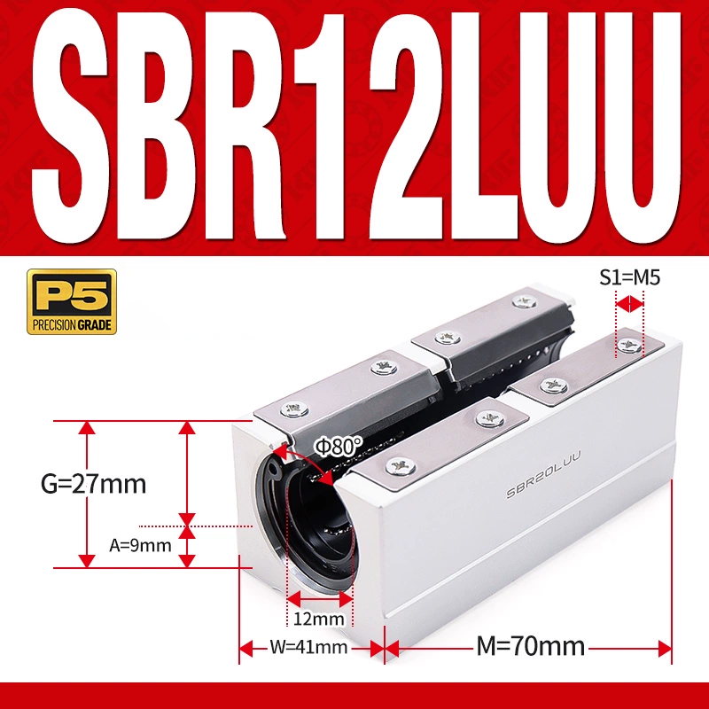 Con trượt tròn có đế thân dài SBR12LUU (Bi trượt tròn có đế) Con trượt tròn có đế thân dài SBR12LUU (Bi trượt tròn có đế)