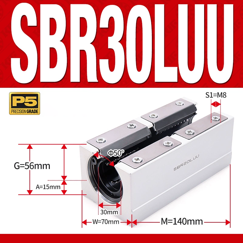 Con trượt tròn có đế thân dài SBR30LUU (Bi trượt tròn có đế) Con trượt tròn có đế thân dài SBR30LUU (Bi trượt tròn có đế)