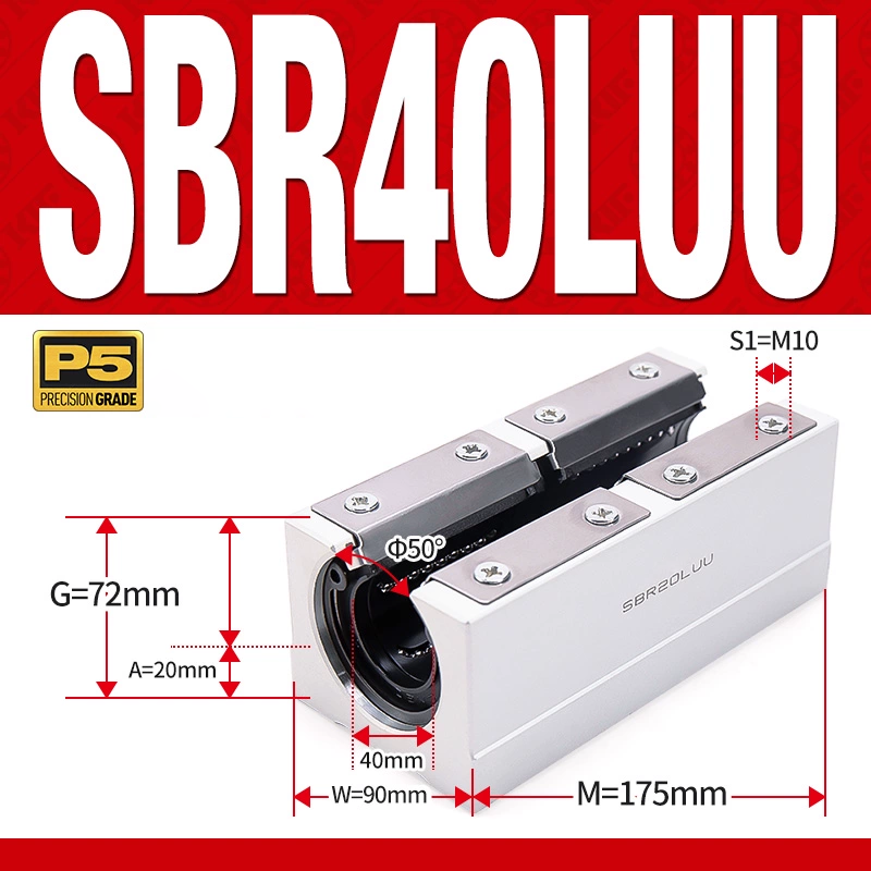 Con trượt tròn có đế thân dài SBR40LUU (Bi trượt tròn có đế) Con trượt tròn có đế thân dài SBR40LUU (Bi trượt tròn có đế)