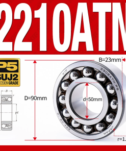 Vòng bi - bạc đạn tự lựa 2210ATN  (Chịu nhiệt - vòng cách bi Nylon - 50*90*23 mm)