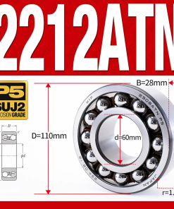 Vòng bi - bạc đạn tự lựa 2212ATN  (Chịu nhiệt - vòng cách bi Nylon - 60*110*28 mm)