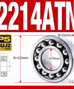 Vòng bi - bạc đạn tự lựa 2214ATN  (Chịu nhiệt - vòng cách bi Nylon - 70*125*31 mm)