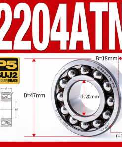 Vòng bi - bạc đạn tự lựa 2204ATN  (Chịu nhiệt - vòng cách bi Nylon - 20*47*18 mm)