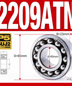 Vòng bi - bạc đạn tự lựa 2209ATN  (Chịu nhiệt - vòng cách bi Nylon - 45*85*23 mm)