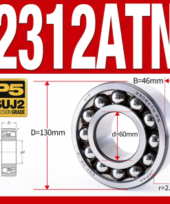Vòng bi - bạc đạn tự lựa 2312ATN  (Chịu nhiệt - vòng cách bi Nylon - 60*130*46 mm)