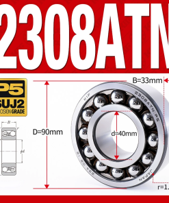 Vòng bi - bạc đạn tự lựa 2308ATN  (Chịu nhiệt - vòng cách bi Nylon - 40*90*33 mm)