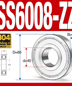 Vòng bi - bạc đạn SS6010-ZZ (Chống ăn mòn - Inox 304 - phớt kim loại - 50*80*16 mm)