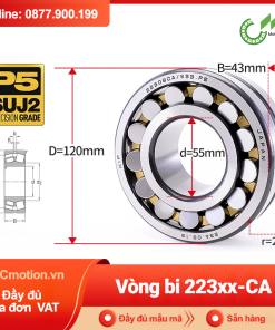 Vòng bi cà na tự lựa 2 dãy - bạc đạn cà na 22320CA/W33 (Có rãnh bôi trơn - lồng cách bi Đồng - kt 100*215*73 mm)