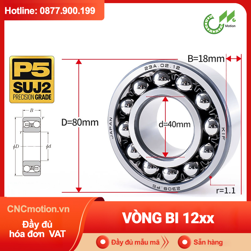 Vòng bi tự lựa 12xx