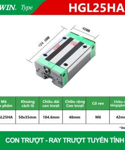 Con trượt vuông thấp HGL25HA (Bi trượt vuông-Hiwin type)