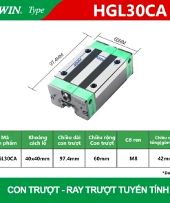 Con trượt vuông thấp HGL30CA (Bi trượt vuông-Hiwin type)