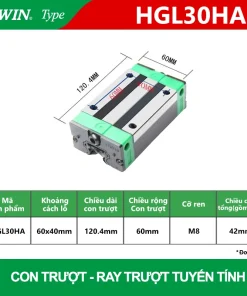 Con trượt vuông thấp HGL30HA (Bi trượt vuông-Hiwin type)