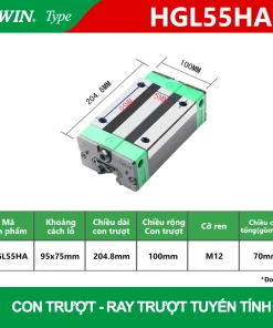 Con trượt vuông thấp HGL55HA (Bi trượt vuông-Hiwin type)